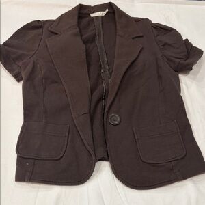 Dynamite Chocolate Short Sleeve Blazer